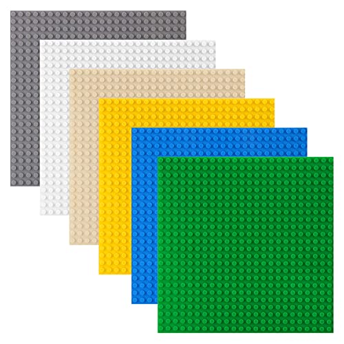 shineFinder 6 Platten-Set Bauplatte Kompatibel mit Lego, 19.2 * 19.2cm, Grundplatte mit 24x24Noppen,Konstruktionsspielzeug für Kinder (6 Stück) von shineFinder
