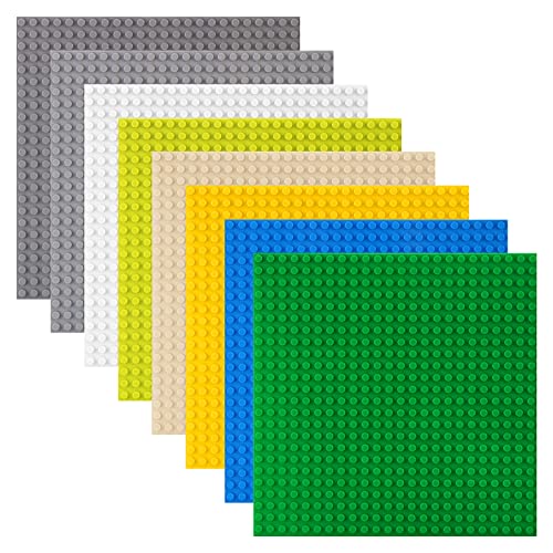 shineFinder 8 Platten-Set Bauplatte Kompatibel mit Lego, 19.2 * 19.2cm,Grundplatte mit 24x24Noppen,Konstruktionsspielzeug für Kinder (8 Stück) von shineFinder