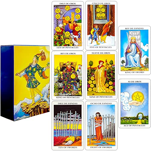 Tarot-Karten,78 Tarot Cards Set with Colourful Box,Tarot Deck,Tarot Cards English,Tarot für anfänger,Rider Tarot,Rider-Waite Tarot Deck Karten (D) von shinesky