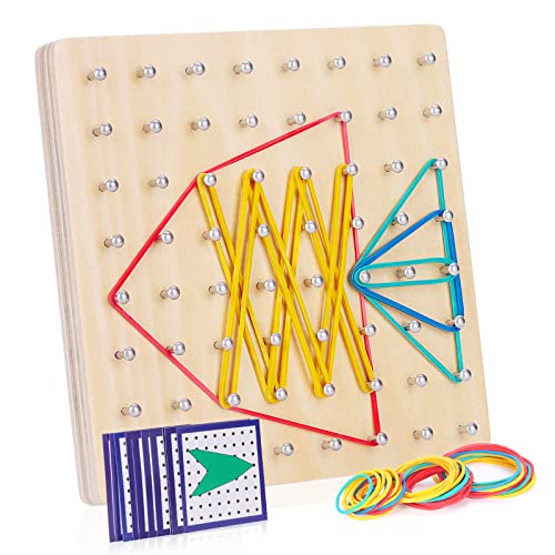 shirylzee Holz Geoboard, Montessori Spielzeug ab 3 4 5 Jahre, Geobrett Holzspielzeug kinder spiele zum Erstellen von Figuren & Formen, Motorikspielzeug Lernspielzeug für Kinder Geschenk Jungen Mädchen shirylzee Holz Geoboard, Montessori Spielzeug ab 3 4 5 Jahre, Geobrett Holzspielzeug kinder spiele zum Erstellen von Figuren & Formen, Motorikspielzeug Lernspielzeug für Kinder Geschenk Jungen Mädchen von shirylzee