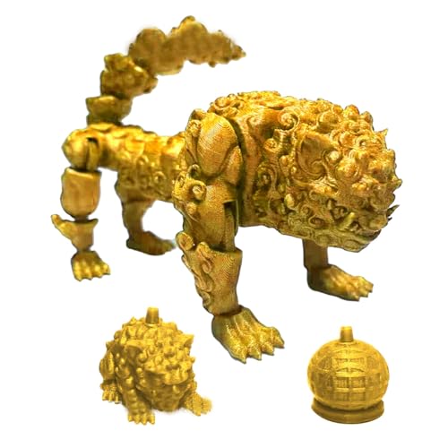 3D-gedrucktes Löwenspielzeug,3D-gedruckte Löwenfigur | Realistische flexible Gelenke Löwe Actionfigur Spielzeug,Gemeinsame bewegliche Figur zum Füllen von Ostereierkörben, Schreibtischspielzeug für Ki von shizuku