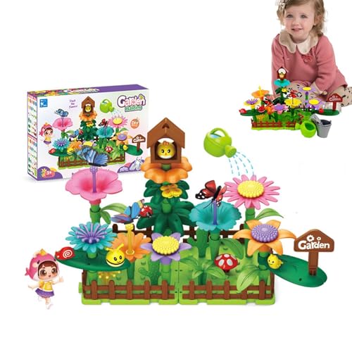 shizuku Blumen-Bauspielzeug-Set,Blumen-Bauspielzeug | Gartenbausteine-Set | STEM-Pädagogisches Kinderspielzeug, DIY-Bausteine, Stapelspielzeug für Kinder ab 3 Jahren von shizuku