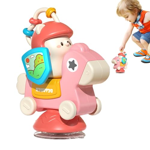 shizuku Hochstuhlspielzeug mit Saugnäpfen - Karussell Kleinkind Spinner Tablett Spielzeug,-Spielzeug zur sensorischen Entwicklung mit festem Saugnapf für 1-2-jährige Neugeborene Jungen und von shizuku