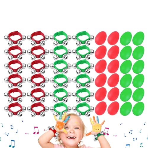 shizuku Jingle Bells für Kinder, Handgelenkglocken | Musikinstrument,Rhythmus-Armband, Glocken, musikalisches Rhythmus-Spielzeug, Schlaginstrument, lustiges Eierschüttler-Armband von shizuku