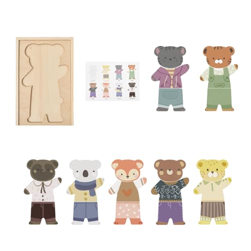 Dress -up -Spiele, hölzerne pädagogische Puzzle -Board für Kinder, Puppentierdesign mit Match und Spielen, Lernspielzeug für Klassenzimmer, Vorschule, Reisen, Geburtstag, Weihnachten Dress -up -Spiele, hölzerne pädagogische Puzzle -Board für Kinder, Puppentierdesign mit Match und Spielen, Lernspielzeug für Klassenzimmer, Vorschule, Reisen, Geburtstag, Weihnachten von shjxi