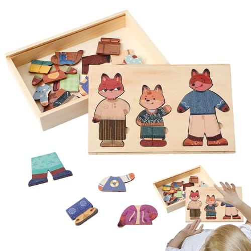 Dress -up -Spiele, hölzerne pädagogische Puzzle -Board für Kinder, Puppentierdesign mit Match und Spielen, Lernspielzeug für Klassenzimmer, Vorschule, Reisen, Geburtstag, Weihnachten Dress -up -Spiele, hölzerne pädagogische Puzzle -Board für Kinder, Puppentierdesign mit Match und Spielen, Lernspielzeug für Klassenzimmer, Vorschule, Reisen, Geburtstag, Weihnachten von shjxi