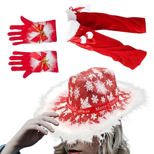 Festliche Weihnachts-Outfits für Frauen mit Weihnachtsmütze, Handschuhen und Beinschützern, perfekt für Feiertage, Partys und Rollenspiele, Cosplay, charmantes Kostümzubehör für Frauen, einschließlich Festliche Weihnachts-Outfits für Frauen mit Weihnachtsmütze, Handschuhen und Beinschützern, perfekt für Feiertage, Partys und Rollenspiele, Cosplay, charmantes Kostümzubehör für Frauen, einschließlich von shjxi