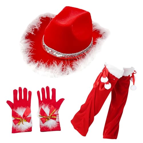 Festliche Weihnachts-Outfits für Frauen mit Weihnachtsmütze, Handschuhen und Beinschützern, perfekt für Feiertage, Partys und Rollenspiele, Cosplay, charmantes Kostümzubehör für Frauen, einschließlich Festliche Weihnachts-Outfits für Frauen mit Weihnachtsmütze, Handschuhen und Beinschützern, perfekt für Feiertage, Partys und Rollenspiele, Cosplay, charmantes Kostümzubehör für Frauen, einschließlich von shjxi