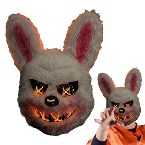 Glow Animal Face Cover | Gruselige Tiergesichtsabdeckung | Halloween Party Cosplay Gesichtsbedeckung | Perfekt für Halloween, Partys und Festivals mit lustigen Cartoon-Designs und bequemer Passform von shjxi