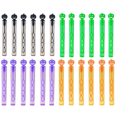 Halloween-Bubble-Zauberstäbe, 24-teilige Kinder-Bubble Blowers to Play mit einfachem Handheld-Design, Partyzubehör und Spielzeug zum Geburtstag, Sommer, Ostern, Kleinkindaktivitäten, Freien von shjxi