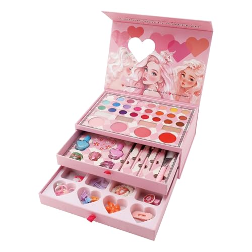 Kids Makeup Set, Washable Makeup Kit, Safe Non-Harmful Formula, Reusable Colorful Accessories, Princess Cosmetic Playset for Party, School, Drama, Class, Birthday, Craft, Workshops von shjxi