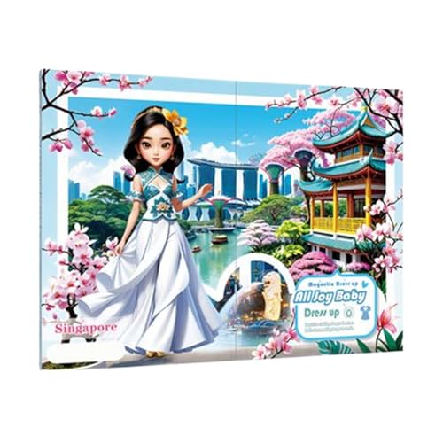 Magnetic Dress Up - Prinzessin magnetische Verkleidungsaufkleber Papierpuppe | Rollenspiel Puzzle pädagogisches Spielzeug für Schule Zuhause Autofahrt Mädchen Geburtstag Weihnachten von shjxi