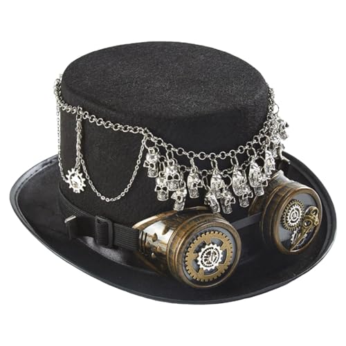 Steampunk-Hut, Halloween-Kostümkappe, abnehmbarer Zylinderhut, Uni, Steampunk-Kopfbedeckung, Steampunk-Hut, Steampunk-Hut, Halloween-Kopfbedeckung, schwarz, 56–60 cm, für Männer, Frauen Steampunk-Hut, Halloween-Kostümkappe, abnehmbarer Zylinderhut, Uni, Steampunk-Kopfbedeckung, Steampunk-Hut, Steampunk-Hut, Halloween-Kopfbedeckung, schwarz, 56–60 cm, für Männer, Frauen von shjxi