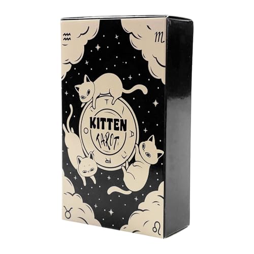 Tarot Cards, Fortune Deck, Divination Tools, Cute Kitten Design with Vibrant Illustrations for Easy Reading, Fun Witchy Gift Set for Gathering Party Game Use, 4.06x2.44 Inches Tarot Cards, Fortune Deck, Divination Tools, Cute Kitten Design with Vibrant Illustrations for Easy Reading, Fun Witchy Gift Set for Gathering Party Game Use, 4.06x2.44 Inches von shjxi