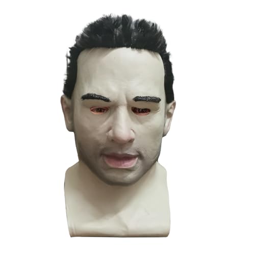 shjxi Gruselige Kopfbedeckung | Realistische Männer-Gesichtsmaske | Alter Mann verstecken Maske, perfekt für Halloween-Kostüm von shjxi
