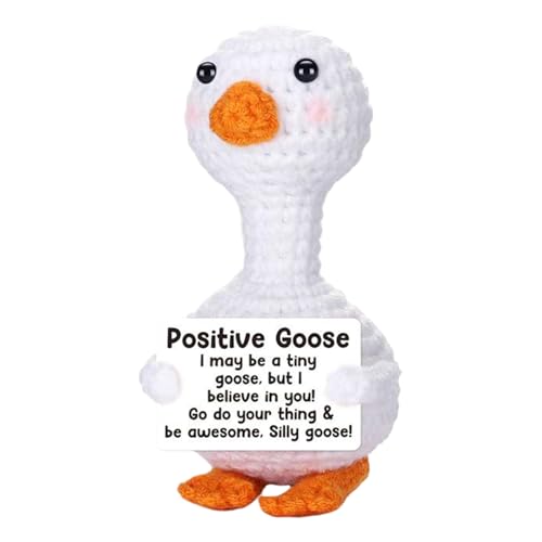 shjxi Häkel-Puppen, Cartoon-Strick-Gänse, Funktion, Schreibtisch-Ornament-Stil, Plüsch- für Zimmer, Geschenk, Bett-Design mit Karte und Geschenkverpackung, 9 x 5,5 cm von shjxi
