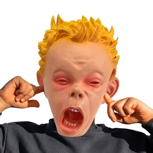 shjxi Realistische Kopfbedeckung für Kinder, lächelnde, realistische Kopfbedeckung, Halloween-Cosplay-Veranstaltungen, Dekoration mit Haaren für Spukhaus shjxi Realistische Kopfbedeckung für Kinder, lächelnde, realistische Kopfbedeckung, Halloween-Cosplay-Veranstaltungen, Dekoration mit Haaren für Spukhaus von shjxi