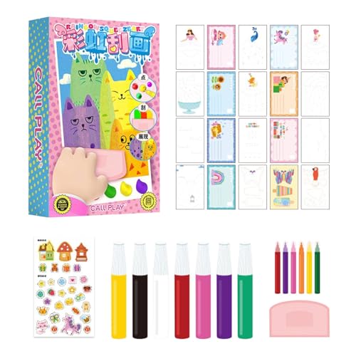 shjxi Scratch Painting Paper Set, Dot Color Painting Art Set for Kids, Scratch Off Paper Cards for Creative Art, Squeegee Painting Postcards for Children Over 6 Years Old shjxi Scratch Painting Paper Set, Dot Color Painting Art Set for Kids, Scratch Off Paper Cards for Creative Art, Squeegee Painting Postcards for Children Over 6 Years Old von shjxi