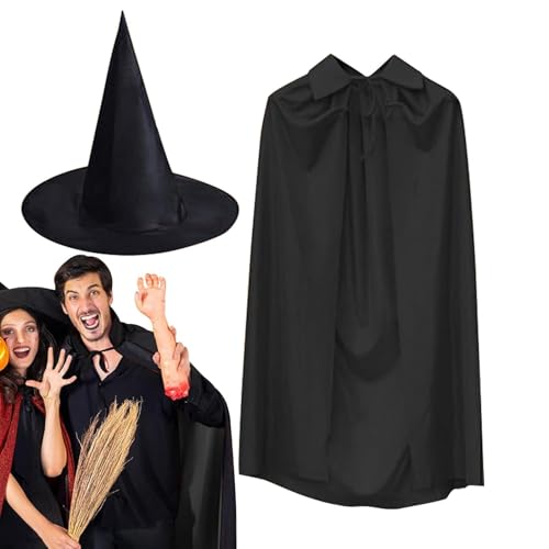 shjxi Umhang mit Kapuze | Vampir-Hexenumhang und Hut-Set | Halloween-Kostüm | Hexenkostüm Zauberer Umhang Erwachsene Vampirkostüm Halloween Rollenspiel Vampirhut und Umhang für Erwachsene shjxi Umhang mit Kapuze | Vampir-Hexenumhang und Hut-Set | Halloween-Kostüm | Hexenkostüm Zauberer Umhang Erwachsene Vampirkostüm Halloween Rollenspiel Vampirhut und Umhang für Erwachsene von shjxi