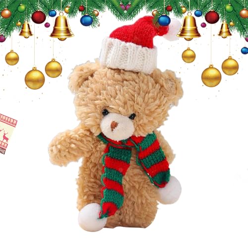 shjxi Weihnachtsbär Plüsch, brauner weißer Bär, 16 cm, weicher Plüsch, Heimdekoration, Kuchendekoration, Partyzubehör für Geburtstag, Neujahr, Festival shjxi Weihnachtsbär Plüsch, brauner weißer Bär, 16 cm, weicher Plüsch, Heimdekoration, Kuchendekoration, Partyzubehör für Geburtstag, Neujahr, Festival von shjxi