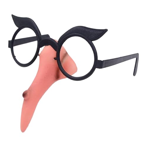 shjxi Witch Nose Glasses, Funny Costume Prop with Attached Nose, Lightweight Dress-Up Accessory for Makeup and Cosplay, Masquerade, Birthday, Halloween, Party, Christmas Decoration von shjxi