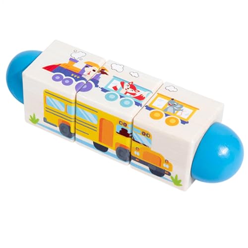 shjxi Wooden Building Block, Rotating Educational Game, Creative Stacking Set, Cognitive Skill Enhancement, Smooth Safe Edges, Great for Kids, Boys, and Girls in Early Learning von shjxi
