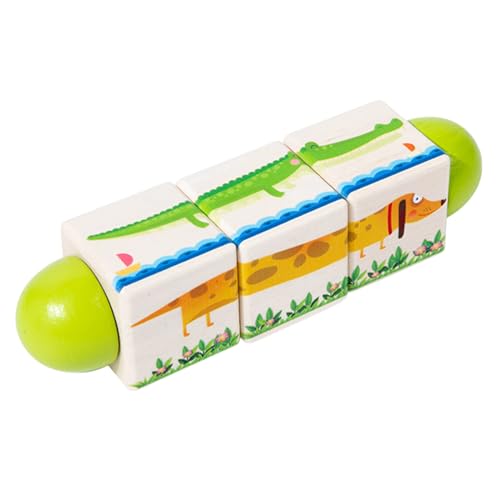 shjxi Wooden Building Block, Rotating Educational Game, Creative Stacking Set, Cognitive Skill Enhancement, Smooth Safe Edges, Great for Kids, Boys, and Girls in Early Learning von shjxi