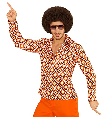 70er Jahre Retro Hemd mit und ohne Muster Disco Herren Kostüm Siebziger Schlager, Größe:XXL, Farbe:Rhombus von shoperama