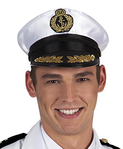 shoperama Deluxe Kapitänsmütze Admiral Edward Herren Mütze Erwachsene Seemann Kapitän Captain von shoperama