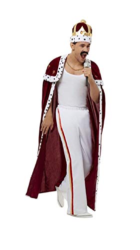 shoperama 4-tlg. Deluxe Herren Kostüm Freddie M. Umhang Hose Krone Schnurrbart Rockstar Sänger, Größe:M shoperama 4-tlg. Deluxe Herren Kostüm Freddie M. Umhang Hose Krone Schnurrbart Rockstar Sänger, Größe:M von shoperama