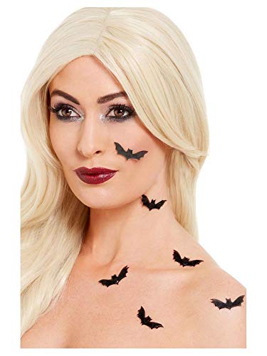 shoperama 6 Selbstklebende 3D Fledermaus Sticker zur Deko von Haut und Haaren Bat Kostüm-Zubehör Tattoo Halloween von shoperama