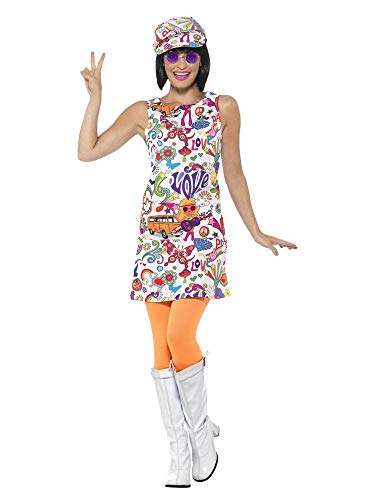 shoperama 60's Groovy Damen Kleid mit Ballon-Kappe A-Linie Mini-Rock 60er Jahre Sixties Twiggy Flower Power Peace Love Hippie, Größe:L shoperama 60's Groovy Damen Kleid mit Ballon-Kappe A-Linie Mini-Rock 60er Jahre Sixties Twiggy Flower Power Peace Love Hippie, Größe:L von shoperama