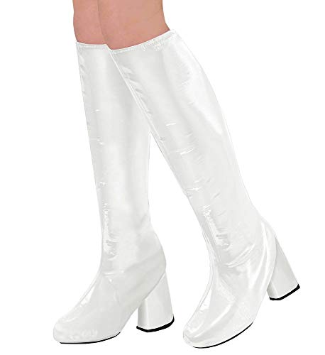 shoperama 60er 70er Lack Damen Stiefel Überzieher Stulpen glänzend Disco Festival Show Revue Kostüm-Zubehör, Farbe:Weiß shoperama 60er 70er Lack Damen Stiefel Überzieher Stulpen glänzend Disco Festival Show Revue Kostüm-Zubehör, Farbe:Weiß von shoperama