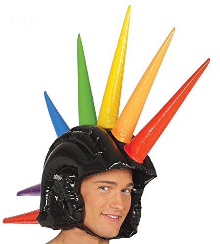 shoperama Aufblasbarer Irokesen Helm mit bunten Stacheln Party lustig Dornen 80er 90er Jahre shoperama Aufblasbarer Irokesen Helm mit bunten Stacheln Party lustig Dornen 80er 90er Jahre von shoperama