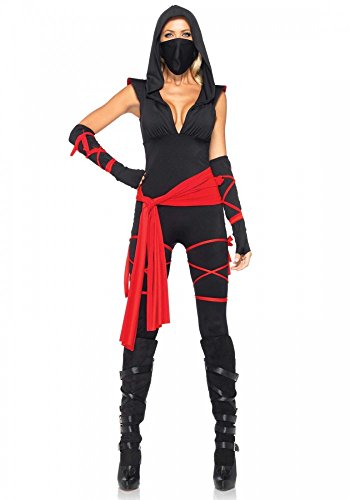 shoperama Deadly Ninja Damen Kostüm von Leg Avenue Akira Kämpferin sexy Assassine Jumpsuit, Größe:L von shoperama