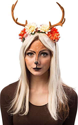 shoperama Haarreif Geweih Braun mit Blumen Reh Hirsch Rehkitz Kitz Bambi Ren Rentier Hörner Wald Fantasy shoperama Haarreif Geweih Braun mit Blumen Reh Hirsch Rehkitz Kitz Bambi Ren Rentier Hörner Wald Fantasy von shoperama