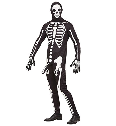 shoperama Herren-Kostüm frivoles Skelett Horny Skeleton - Lustiges Skelettkostüm Overall Halloween JGA Junggesellenabschied, Größe:M von shoperama