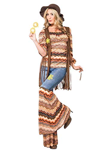shoperama Hippie Harmony Damen-Kostüm Top Schlaghose Weste Carmen-Top 60er 70er Jahre Seventies Sixties Flower Power, Größe:XL shoperama Hippie Harmony Damen-Kostüm Top Schlaghose Weste Carmen-Top 60er 70er Jahre Seventies Sixties Flower Power, Größe:XL von shoperama