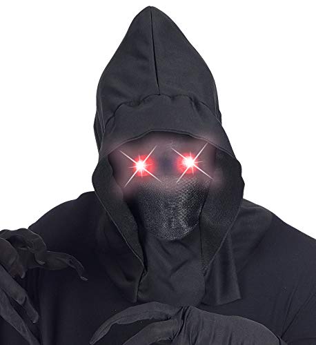 shoperama Kapuzen-Maske Unsichtbares Gesicht mit Leucht-Augen Fade-In Fade-Out Effekt Halloween Horror Sensenmann, Farbe:Rot shoperama Kapuzen-Maske Unsichtbares Gesicht mit Leucht-Augen Fade-In Fade-Out Effekt Halloween Horror Sensenmann, Farbe:Rot von shoperama