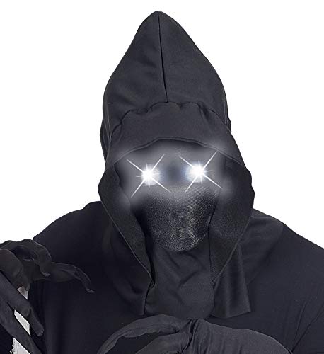 shoperama Kapuzen-Maske Unsichtbares Gesicht mit Leucht-Augen Fade-In Fade-Out Effekt Halloween Horror Sensenmann, Farbe:Weiß shoperama Kapuzen-Maske Unsichtbares Gesicht mit Leucht-Augen Fade-In Fade-Out Effekt Halloween Horror Sensenmann, Farbe:Weiß von shoperama