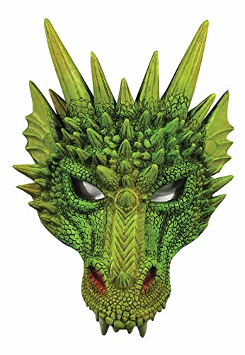 shoperama Kinnlose Drachen-Maske aus Schaumlatex Halloween Maske Karneval Dragon Mythologie Fabelwesen, Farbe:Grün von shoperama