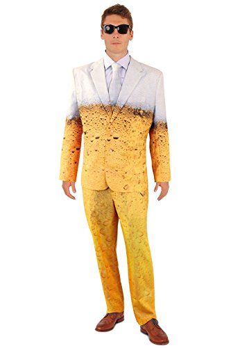 shoperama Lustiger Bier Anzug mit Krawatte Herren Kostüm Sakko Jackett Hose Karneval Party, Größe:50 von shoperama