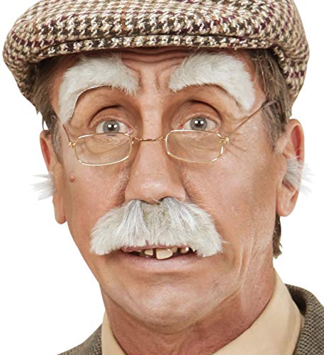 shoperama Schnurrbart und Augenbrauen Set Grau Opa Alter Mann Großvater Detektiv Bart Schnauzer shoperama Schnurrbart und Augenbrauen Set Grau Opa Alter Mann Großvater Detektiv Bart Schnauzer von shoperama