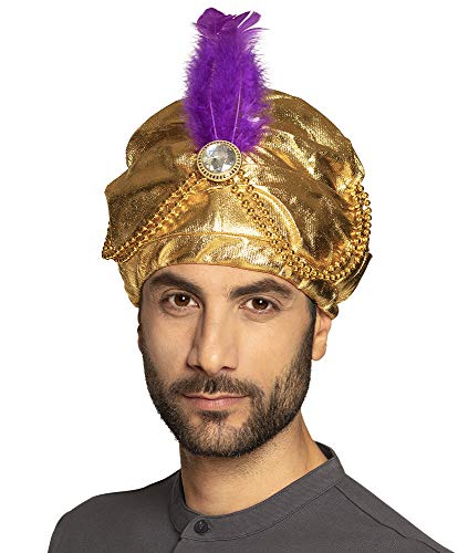 shoperama Turban Gold mit Feder für Sultan Alibaba Flaschengeist Tausendundeine Nacht Dschinn 1001 Bollywood shoperama Turban Gold mit Feder für Sultan Alibaba Flaschengeist Tausendundeine Nacht Dschinn 1001 Bollywood von shoperama