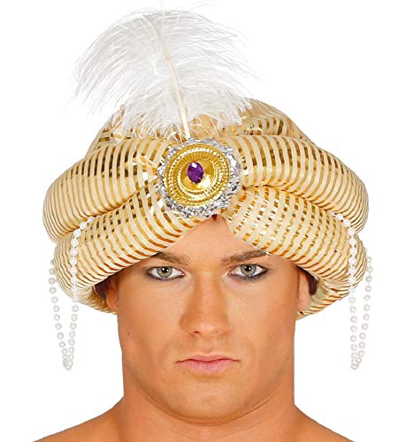 shoperama Turban Hut Maharadscha Sultan Orient 1001 Nacht Aladin Wüsten-Prinz Emir Kalif Bollywood Kopfbedeckung Kostüm-Zubehör von shoperama