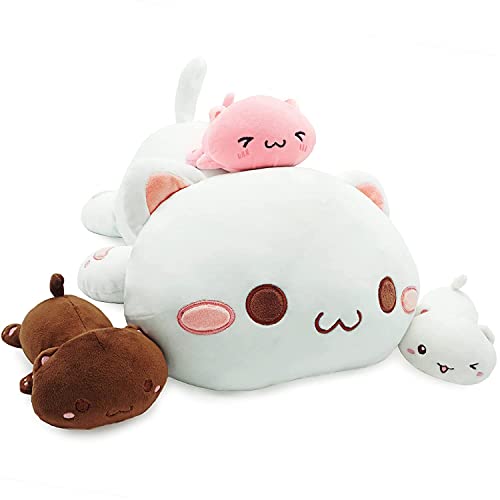 shownicer Plüschtier Stofftier Katze Mama 50cm mit 3 Kätzchen, Kuscheltier Tier Plüschkissen Spielzeug Geschenk gefüllt für Kinder Mädchen Jungen, Schmusetier für Kuscheltierliebhaber (Katzenfamilie) shownicer Plüschtier Stofftier Katze Mama 50cm mit 3 Kätzchen, Kuscheltier Tier Plüschkissen Spielzeug Geschenk gefüllt für Kinder Mädchen Jungen, Schmusetier für Kuscheltierliebhaber (Katzenfamilie) von shownicer