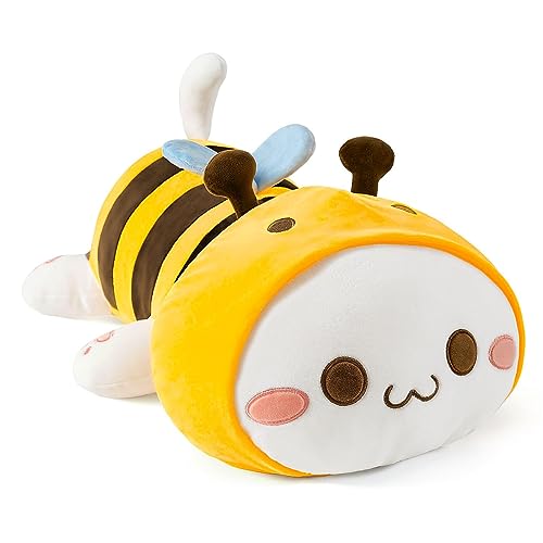 shownicer Plüschtier Biene Katze Kuscheltier Stofftier Kawaii Katze Plüsch, Kätzchen Plüschkissen Spielzeug, Wurfkissen, Schmusetier Geschenk für Kinder Mädchen Jungen (30cm, Biene Katze) von shownicer