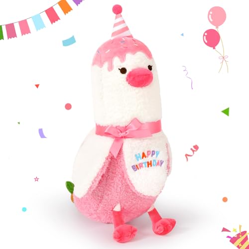 shownicer Plüschtier Banane Ente Kuscheltier Geburtstag Stofftier Kawaii Ente Plüsch, Banane Plüschkissen Spielzeug Wurfkissen, Ente Kissen Geschenk für Kinder Mädchen 3+ Jahre (Rosa, 30cm) von shownicer