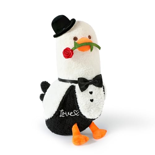 shownicer Plüschtier Banane Ente Kuscheltier Stofftier Kawaii Ente Plüsch Kissen Spielzeug Wurfkissen Ente Kissen Geschenk für Valentinstag Freundin Mädchen Kinder 3+ Jahre (Rose, 30cm) von shownicer