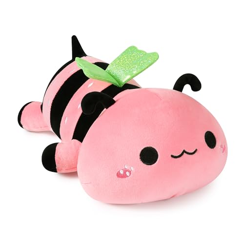 shownicer Plüschtier Biene Kuscheltier Stofftier Kawaii Biene Plüsch, Biene Plüschkissen Spielzeug, Biene Wurfkissen, Schmusetier Geschenk für Kinder Mädchen 12+ Jahre (Rosa, 30cm) von shownicer